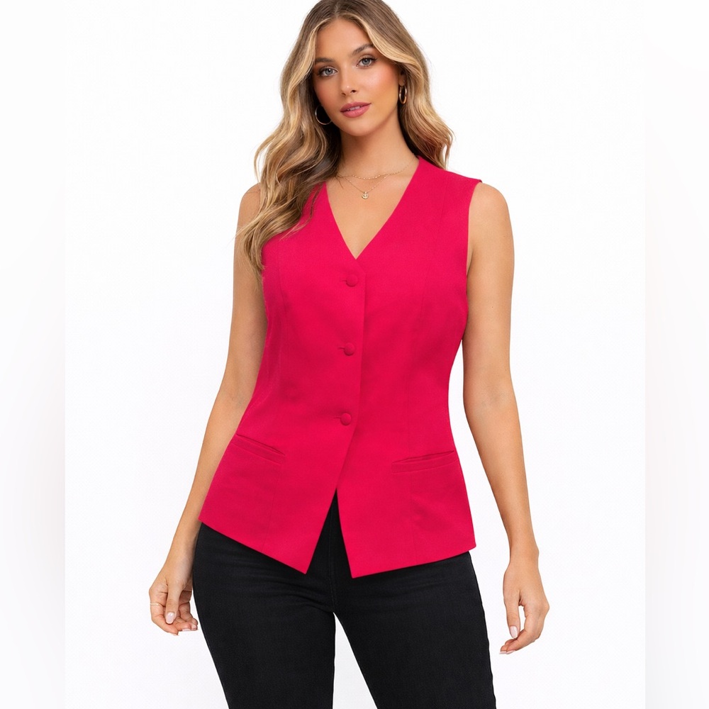NWT PrettyGarden Size Medium Vibrant Pink Sleeveless Vest Top